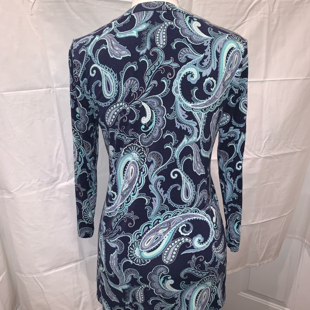 Croft & Barrow Paisley, Pleated front Tunic Small - Picture 2 of 5